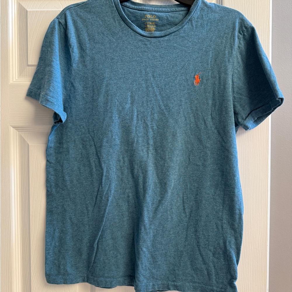 Men’s Polo by Ralph Lauren Heather Blue Tee Sz L